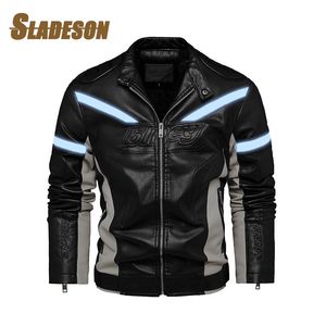 Men's Jackets 2023 Winter Jacket Men Motorcycle Leather Highquality Wool Lining Reflective Strip Retro Outdoor Windproof Bike Coat Man 230824