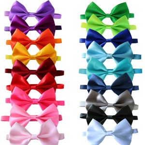 Cat Costumes 50100PCS Pet Dog Bow Ties Solid Ribbon Bowtie Neckties SamllMiddle Holiday Grooming Accessories 18 colours 230825