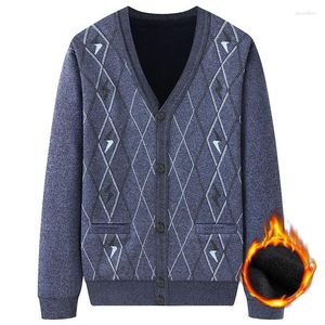 Männer Pullover Herbst Und Winter Dicke Strickjacke Pullover Koreanische Mode Kintwear V Kragen Einreiher Vintage Kleidung B26