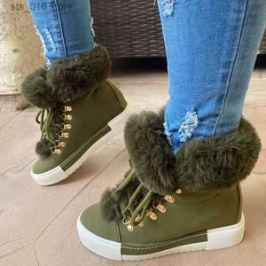 Fleece Liner Platform Women Women Onkle Boots Thermal Solid Color Lace Up Faux Leather Shoes Women’s Footwear T230824 125F'S