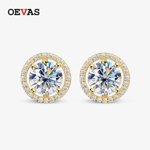 Ear Cuff OEVAS 100% 925 Sterling Silver 0.5-2 Carat Stud Earrings For Women D Color Diamond Earring Sparkling Fine Jewelry 230824