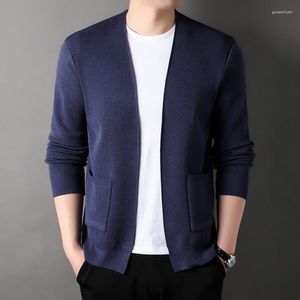 Męskie swetry męskie odzież Wysokiej jakości dzianin bez guziki swobodny i wszechstronny garnitury man -ubrania płaszcze kurtka