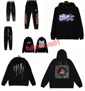 Varsity kış erkekleri bir miri hoodies kazak mürekkep plakalı uzun kollu kadın sokak retro mektup gündelik çift kapşonlu hip hop baskılı kalite miri sweatshirt