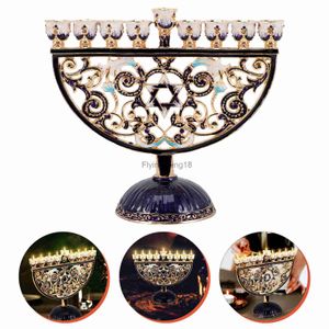 JE Nowy Rok uchwyt Hanukkah Proste świecznik uchwytu Grace Jadal Room Decoration Dekoracja metalowa baza HKD230825