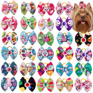 Cat Costumes 20PCS Dog Bows Easter Diamond Rabbit For Hair Dogs Pets Accessories Rubber Bands Grooming 230825