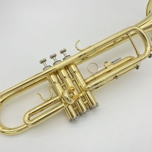 Ny fosforbrons guldpläterad B-platt professionell trompetinstrument Surface Silver-pläterat tre-ton BB trumpethorn