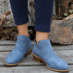 Autumn Women's Pointed Suede Heel 2022 Booties Thick Women Plus Size 43 Zipper Heeled Ankle Boots Botas De Mujer T230824 197 ed