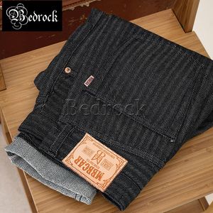 Męskie dżinsy MBBCAR 13 unz Herringbone Raw jeanse dżinsy mężczyźni Oryginalne ciemnoniebieskie w paski Spodnie Casual Casual Pants Vintage Slim Fit 7350 230824