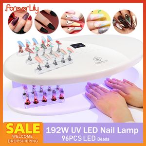 Nail Dryers 192W UV LED Nail Dryer Lamp 96PCS LEDs UV Nails Polish Varnish Curing Lamp Machine Press On Nails Gel Fast Drying Manicure Dryer 230824