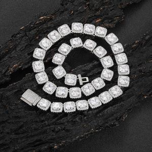 12MM Tennis Chain Hip Hop Copper Inlaid Zircon Rock Sugar Chain Trendy Personality Trendy Brand Necklace Men and Women