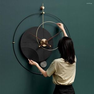 Relógios de parede sala de estar decoração elegante arte única casa agulhas moda moderna minimalista preto horloge decoração