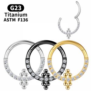 Septum Industrials Piercing Clicker Ladies Sexy Cartilage Daith Helix Titanium Tragus Body Jewelry Zircon Earrings Labret Woman