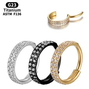 Piercing Titanium Septum Hinge Segment G23 Cartilage Crystal Nose Rings Hoop Tragus Earrings Women Industrial Helix Body Jewelry