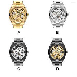 Wristwatches Man Mechanical Watch Analog Hallow Automatic Replacement Easy Matching Business Wristwatch Clock Birthday Gift