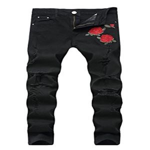 CLOTPUS Jeans elasticizzati strappati slim fit da uomo Pantaloni skinny distrutti con fori189J