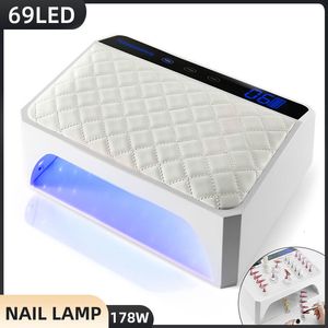 Nail Dryers 178W UV LED Lamp For Nails Gel Polish Drying Lamp With Detachable Hand Pillow Professional Nail Dryer Manicure Stylist Supplies 230824
