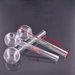 Commercio all'ingrosso MINI 10 cm Cartoon Dolphin tubo bruciatore a nafta in vetro Pyrex Spessore inebriante 30mm palla Dritto tubo a mano chiodi Tubi per fumare