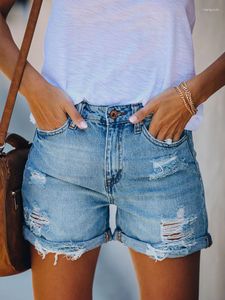 Women's Jeans Shorts European And American Casual Temperament Is Thin Rotten Denim Curling Washing