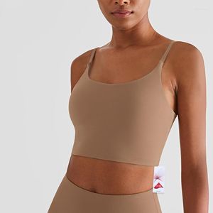 Yoga roupa nu sutiã esportivo fitness topo vestindo sling roupa interior feminino beleza volta ginásio correndo pilates com almofada no peito