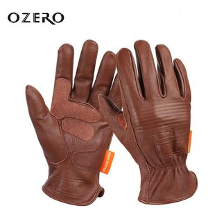 Cykelhandskar Ozero Man Cycling Leather Gloves Outdoor Protective Motorcyclist Full Finger Breattable Non-Slip Riding Accessories Gloves 230825