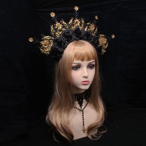 Черная готика с завесой паука призрак Aura Snake Medusa Halo Witch Wedding Crown Halloween Headrress