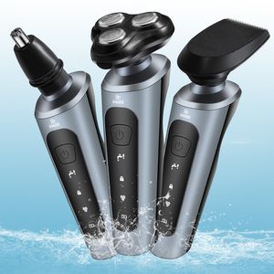 Electric Shavers 4 i 1 rakapparat multifunktionell USB -uppladdningsbar fullkropp tvättskägg kniv trimmer rak rakkniv 230825