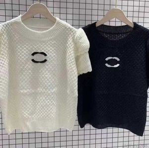 レターとドットファッションTシャツを着た女性のシャツのチャンネルチャンネルシャツデザイナー刺繍入りのドットファッションTシャツ夏半袖トップスティーウーマン衣料