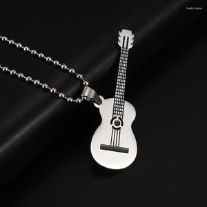 Pendant Necklaces Violin Men Women Stainless Steel Chain Music Street Party High-value Jewelry