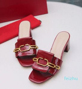 latest sandals women's sandals sheepskin copper metal chain Slippers