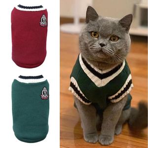 Cat Costumes Pet Clothes Solid Costume Winter Christmas Sweater For Small Dogs Kitten Pullover Puppy Vest Kitty Jacket Outfit
