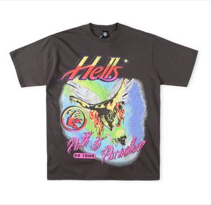 Mens Hellstar Tees Tasarımcı T Shirts Erkekler Lüks Tasarımcılar T-Shirts Studios Metal Angel Tee 08tour Baskı Erkekler Günlük Kısa Kollu Sokak Tasarımcı Top