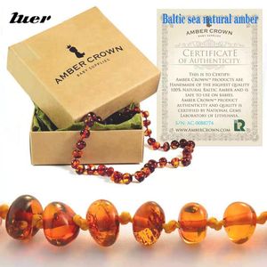 Necklaces Luer 16 Colors Amber Teething Bracelet/necklace for Baby Adult Lab Tested Authentic 8 Sizes Natural Amber Stone Women Jewelry