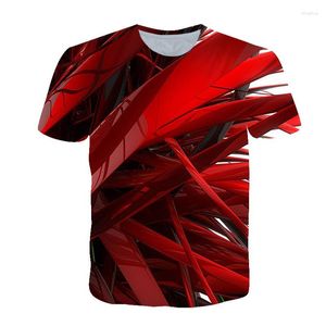 Homens camisetas Cool 3D Geometria Gráfico Arte Moderna Homens Roupas Casuais Confortáveis Simples Oversized Manga Curta Commute Tee Tops