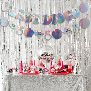 Dekorativa föremål Figurer Dekorationer Silver Last Disco Banner Bachelorette Party Decoration Ball BRIDAL Dusch Cowgirl Supplies 230824