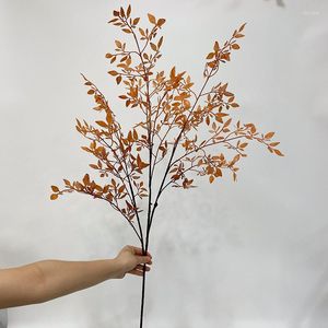 Dekorativa blommor 110 cm stora konstgjorda palmträd tropiska växter grenar plast falska blad grön nandina till jul hem trädgård rum