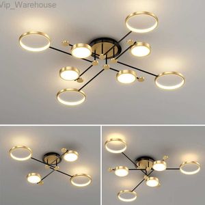 Moderno pingente de luz led nordic lâmpada ouro preto pendurado lustre luzes teto escurecimento controle remoto luminária hkd230825