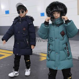 Płaszcz w dół 2022 Dzieci ciepłe ubranie maluch chłopiec ubrania nastolatek bawełniane kurtki zimowe płaszcz z kapturem gęstość odzieży wierzchniej Parka x0825