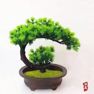 Dekorativa blommor 19-24cm Artificial Plant Simulation Pine Fake Cypress Green Desktop Decoration Branch Office El Home Decor Accessories