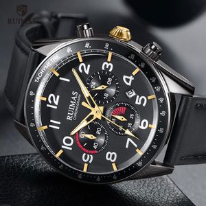 RUIMAS Orologi Da Uomo Top Brand di Lusso Militare Orologio Da Polso In Pelle Uomo Orologio Cronografo di Moda Casual Orologio Sportivo Relogio 574231g