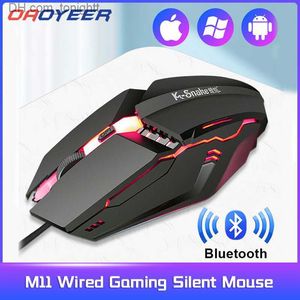 M11 Kablolu Fare Oyun Bilgisayar Sessiz Bluetooth uyumlu fare USB Mekanik E-Sports PC Gamer Fare 1600dpi Bilgisayar için Q230825