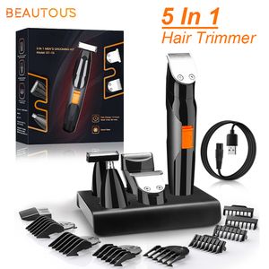 Electric Shavers Beautous 5 i 1 hårtrimmer för män rakapparatens kroppsklippare sladdlösa skägg rakknivskötsel mustaschpaket 230825