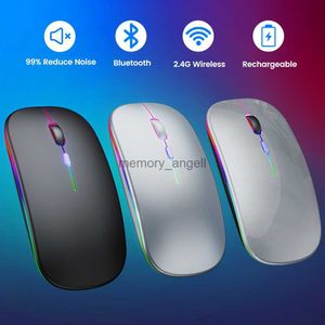 Mouse wireless ricaricabile Computer Mouse Bluetooth Mouse USB ergonomico Mause silenzioso con retroilluminazione Mouse RGB per PC portatile iPad HKD230825