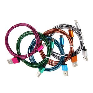 Type C USB Cable Fabric Braided Micro USB Cables Lead for Samsung Android Phone Charger Cord 1m 2m 3m