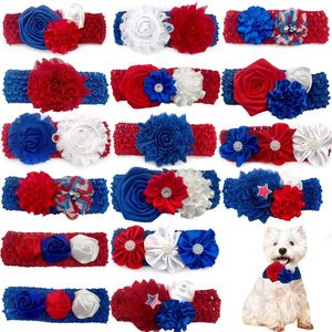 Cat Costumes 3050pcs Pet Dog Bowties Neckties with Elastic Band Grooming Accessories 4th of July for Small Middle Large Dogs 230825