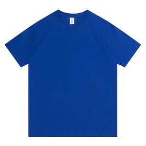 Hy 210 # 220g rund hals kammad tät siro bomull kort hylsa t-shirt för mäns nya sommar enkel fast färg underlag