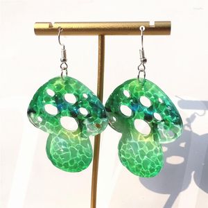 Dangle Earrings UJBOX Bling Glitter Lightweight Gradient Color Surface Uneven Acrylic Mushroom Drop For Women Wholesale Bulk