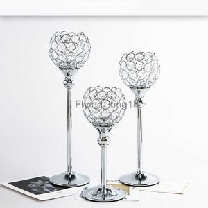 Crystal Tealight Candle Holders Retro Wedding Table Centerpiece Metal Glass Ljusstake Romantic Christmas Home Party Decoration HKD230825