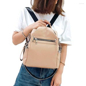 School Bags Fashion Soft Leather Personalized Schoolbag Casual One Shoulder Backpack