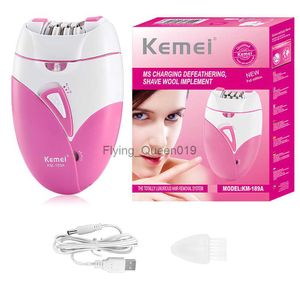 KEMEI Electric Female Epilator för kvinnors ansiktsbehållare i hela kroppen Hårborttagare Bikini Underarmar Hårborttagningsbenen Uppladdningsbar HKD230825