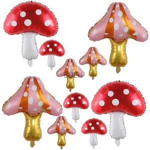 Mushroom Foil Balloons Supplies For Fairy Garden Themed Party Forest Plant Thanksgiving Autumn Outdoor Decoration Air Globos HKD230825 HKD230825